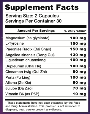 Bene Supplement Facts Label - Updated 2022
